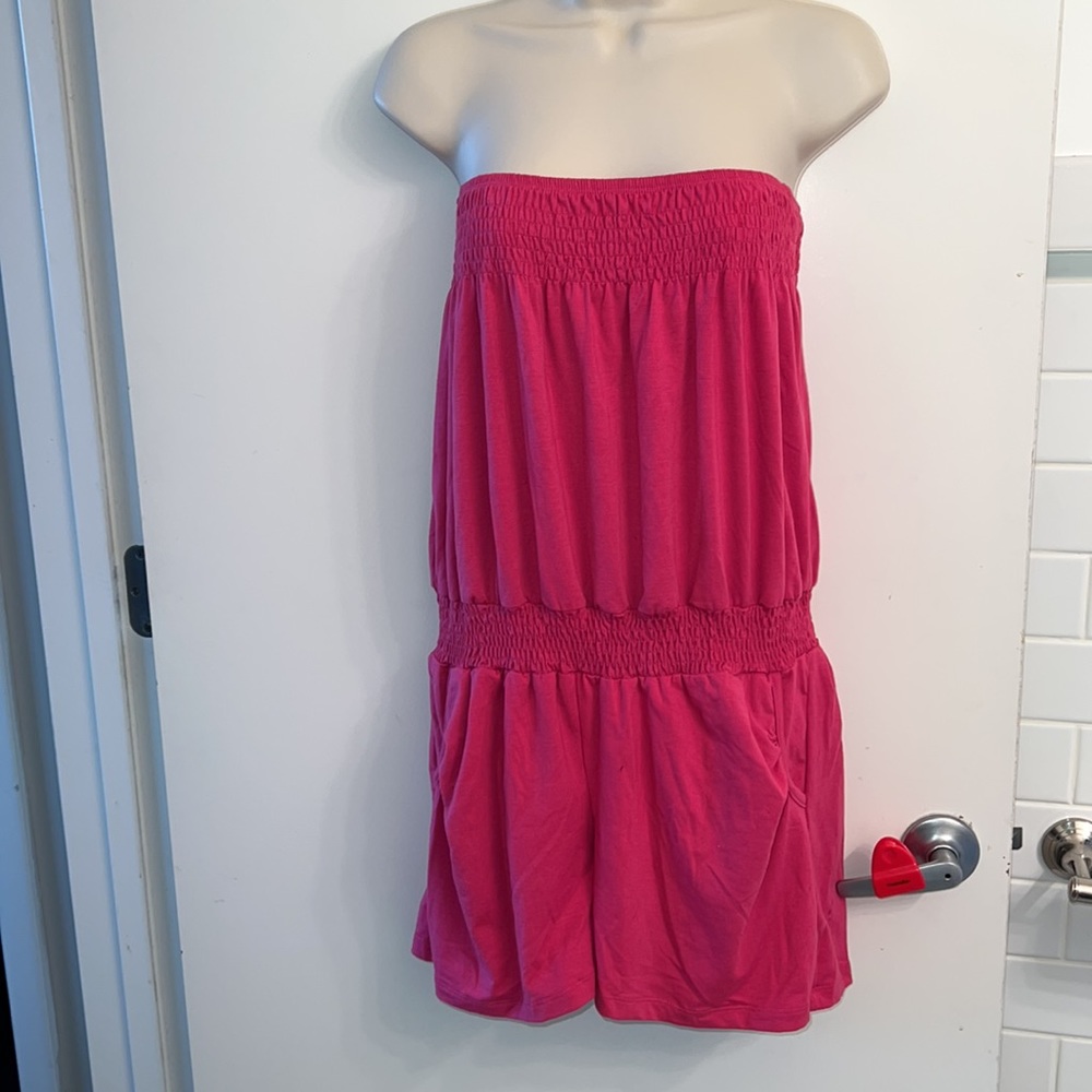Xl poly spandex strapless romper